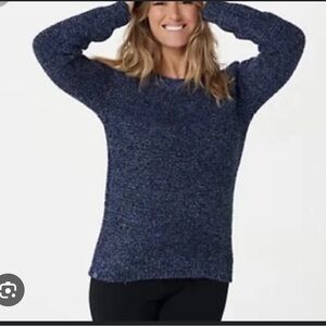 BAREFOOT DREAMS Cozy Chic Seaside Crewneck Sweater - Blue